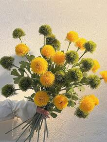 6支装仿真花：蒲公英、葱花和菊花，适合春季家居装饰、客厅装饰、办公室装饰、厨房装饰、婚礼装饰、桌面摆件、房间装饰、母亲节礼物、毕业花束材料和新娘花束配件、春季装饰、墙面装饰、餐桌摆件、婚礼摆件、装饰花卉、婚礼花卉。 - 彩色 - 查看 3