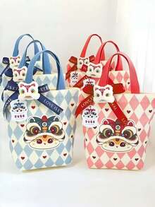 Snake & Dragon Year Baby Birthday Gift Canvas Tote Bag - Multicolor - View 4