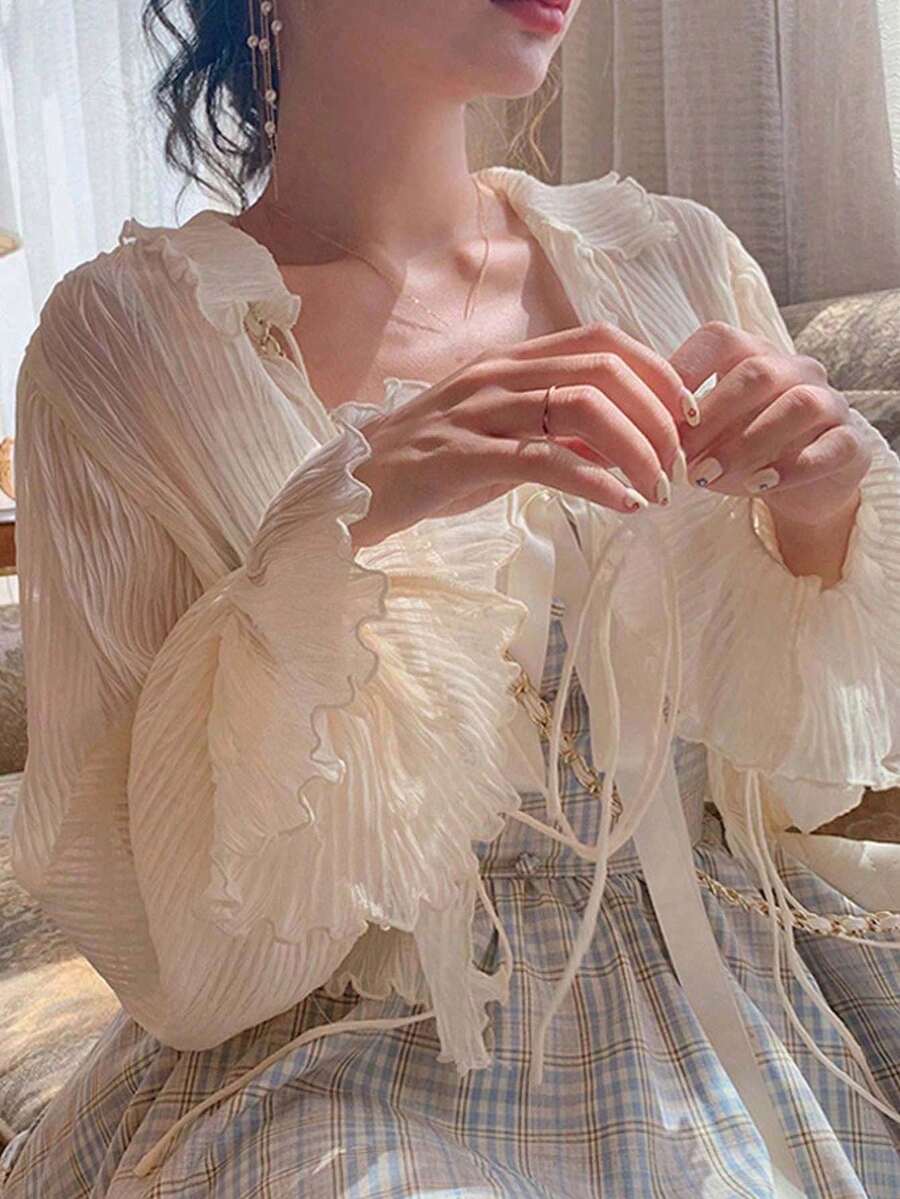 1pc Women Shrug Cardigan Chiffon Lightweight Sun Protection Outerwear, Suitable To Pair With Slip Dress - Multicolor - View 1