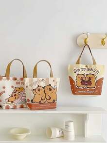 Cute Capybara Canvas Tote Bag, Birthday Party Gift Bag, Lucky Gift Bag - Multicolor - View 9