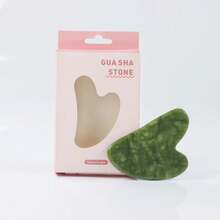 1pc Natural Xiuyan Jade Stone Green Gua Sha Scraping Facial Tool|Premium Massage Tool With Luxurious Gift Box,Traditional Chinese Beauty & Wellness Device,Ideal For Comprehensive Facial Care And Body Relaxation.Beauty Tools. Skincare Enthusiasts - Multicolor - View 2