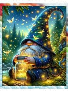 Diamond Art Kits For Adults Gnomes, 5D Gnome Diamond Painting Kits For Adults Beginners, DIY Gnome Full Round Dots Drill Gem Art Kit For Gift Home Wall Decor - Multicolor - View 1