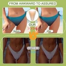 8-Pack Comfortable Anti Camel Insert For Women,Women's Upgraded Comfortable Reusable Adhesive Insert, Ideal For Yoga Leggings & Swimsuit - Apricot - View 3