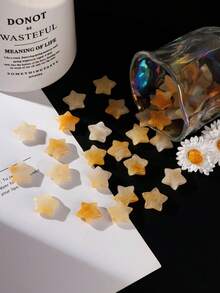 20毫米黄色石英星形宝石疗愈水晶套装，抛光散装宝石星，用于冥想、能量平衡，女士水晶礼物 - 黃色 - 查看 3