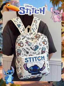 Disney 1 件官方授权 | 史迪奇图案背包，史迪奇印花大容量书包，带笔记本电脑隔层 | 休闲背包 | 运动包 | 卡通背包 | 旅行背包 | 书包，完美适用于女性/女孩/学生/青少年/毕业生，适合日常使用、郊游、旅行、购物和返校。 - 彩色 - 查看 8