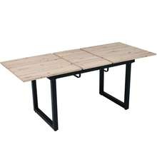 Extendable Dining Table, L140/180 X W80 X H75 Cm, Industrial Style, Rectangular, Coffee/Lounge Table, Modern And Sleek Iron Dining Table, Space-Saving Multifunctional Table, MDF, White And Black