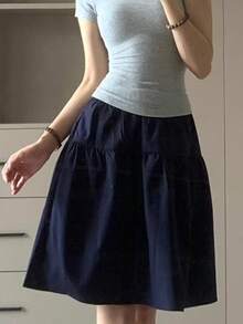 Women Skirts - Navy Blue - View 4