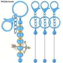 3/6pcs Beaded Keychain Chains, Blank Alloy Beaded Keychain DIY Accessories Kit, Suitable For Pendant Bead DIY Keychain Making, Jewelry Making, Gifts - Beaded Keychain - View 17