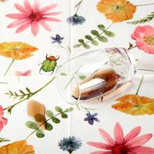 6 Pcs Round Plastic Tablecloth 70inch Watercolor Flower Table Cloth Decorative Disposable Outdoor Floral Table Cover Disposable Summer Tabletop For Party Picnic (Flower,Colorful) - 66朵花 - 查看 6