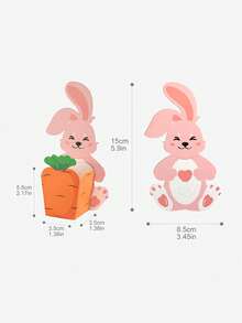 20pcs Easter Gift Box Set, Includes 10 Rabbits + 10 Carrot Boxes, Creative Cute 3D Cartoon Rabbit & Carrot Paper Gift Packaging Boxes, Suitable For Easter, Thanksgiving, Mother's Day, Birthday Gifts And Party Decorations - Multicolor - View 6