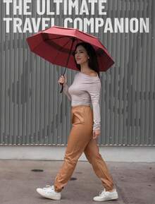 ¡Recomendado Repel Umbrella Paraguas de Viaje a Prueba de Viento para la Lluvia - Apertura y Cierre Automático Fácil, Paraguas Duradero y Compacto, Marco de Fibra de Vidrio Fuerte, Toldo Impermeable - Mochila, Bolso, Paraguas Portátil para Viaje ¡Top de Temporada! - Parte superior transparente - Ver 8