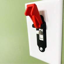 1-Pack Missile Launcher Style Light Switch Cover, Uncharged Cube Shape Toggle Switch Protector, No Battery Wall Plate Guard - Color Blocking - View 3