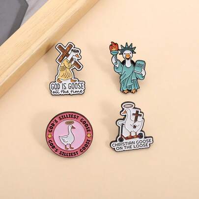 New Funny Goose Shaped Enamel Badge Set - Humorous Torch Goose, Silly Goose And Free Goose Brooches, Interesting Animal Badges Suitable For Backpacks, Clothing Accessories, Gifts For Teenagers And Adults, Applicable To Various Clothing, Accessories, Badges, Metal Badges, Badge Gifts, Holiday Lapel Pins, Brooches For Clothes, Bags, Hats, Enamel Badges, Jacket Badges, Nurse Badge Clips