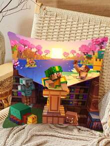 Minecraft 4 Different Pixel Cushion Covers - Size 17.71 X 17.71 Inches. Pixel Game Cushion Covers. Miner Party Chair Covers. Suitable For Home, Classroom, Bed, Sofa, Lounge Chair, Gaming Themed Pillows. Cushion Covers. Suitable For Home, Birthday Decor. Perfect For Fans, Gaming Room Decor And Pixel Themed Party Decorations. - Multicolor - View 13