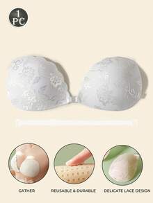 1pc Women Invisible Push-Up Lace Bra With Clear Straps, Self-Adhesive Lifting Backless Bra, Elegant Strapless Bras For Wedding Dresses & Evening Gowns - Multicolor - View 20