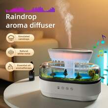 YTWO 250ml Landscape Humidifier, Diffuser, Aroma Humidifier, Raindrop Air Humidifier, 7-Color Rainfall Humidifier With Rain Sound, Micro Landscape Raindrop Essential Oil Diffuser, Suitable For Home Bedroom, Office, Quiet Rain Lamp, Timer, Auto Shut-Off, Can Be Used As Room Decor, Wedding Decor, Yoga Decor, Romantic Atmosphere - EU C Type Plug(220-240V) - View 12
