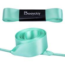Flat Colorful Satin Shoelaces, 3/ 4inch Width, Women's/Girls' Shoelaces, White, 47inch (120) Cm: Clothing, Shoes, And Jewelry - 淺綠色絲帶 - 查看 2
