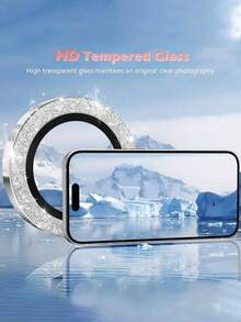 3pcs Camera Lens Protector Film Compatible With IPhone 11/12/13/14/15/16/17, Glitter, Single Metal Glitter 9H Hardness Anti-Scratch Protective Film, Fashion Accessory, Compatible With Phone Cases (Silver Glitter) - Holiday Gift, Valentine's Day Gift (Festival Phone Accessories) - Multicolor - View 6