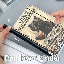 A5尺寸，160页，复古幽默猫咪笔记本，PP透明活页本，螺旋装订日记本，可拆卸活页页，计划本，旅行日记，学习笔记，文具，商务，家居，返校季，完美礼物 - 多色 - 查看 3