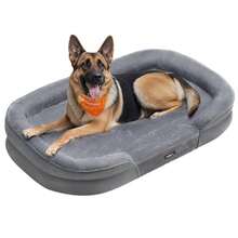 camaFeandrea Cama para Perros Extra Grandes 122 x 85 x 18  Funda Extrae y Lavable ro Repelente al Agua Bordes Elevados Gris Cl MPGW284G01bedstead - XXL122 largo x 85 ancho x 20 alto cm - Ver 7