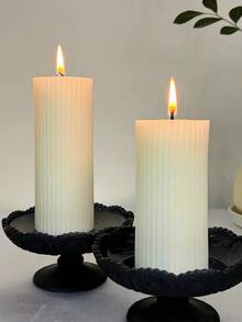 3pcs Soy Wax Gear Cylinder Aromatherapy Candle Set, Made Of Various Shapes Of Soy Wax And Beeswax, Including Aromatherapy Candles. Home Atmosphere Decoration Candle Center, A Must-Have For Home Decoration Candles On Valentine's Day And Ramadan, - Beige - View 6