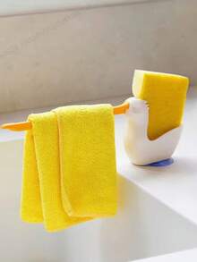 1pc Multifunctional Kitchen Cloth Holder - Countertop Sponge Organizer Rack With Drainage Design, Holds Cleaning Cloths And Sponges - A - View 11