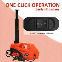 5 Ton/12V Electric Hydraulic Jack, With Built-In Safety Hammer And LED Light, Lifting Range: 6.1~17.7 Inches, Suitable For Cars, SUVs, And Small Trucks Portable Jack Kit - Orange - View 5