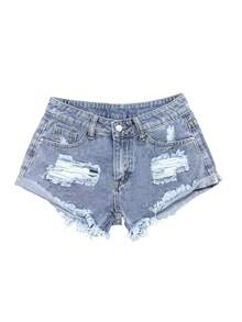 Women's Denim High Waist Sexy Retro Slim Fit Mini Skirt, Suitable For Spring And Summer - Light Wash - View 5