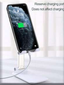 1pc Multi-Function Mobile Phone Holder, Foldable Slouchy Bedside TV Tablet Live Streaming Stand - Color - View 8