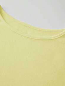 Women's Sheer Ribbed Knit Long Sleeve Top Crew Neck Lightweight Casual Pullover Base Layer Shirts - Yellow - View 4