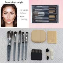 10pcs Portable Multifunctional Makeup Brush Set With Makeup Mirror, ABS Storage Box, Comfortable Soft-Touch Handle, Flexible Fiber Bristles, Suitable For Outdoor, Travel, Party, Easy To Carry And Store,Giveaways - Multicolor - View 6