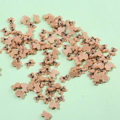 10/30/50/100个迷你棕色泰迪熊 - 逼真树脂娃娃屋及景观模型，眼睛灵动，棕色皮毛柔软，配有领结装饰