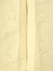 Áo khoác cardigan dệt kim cổ tròn thanh lịch dành cho bé gái với họa tiết thêu lá. - Màu vàng - Xem 4