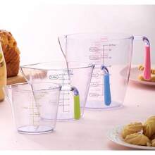 3pcs Plastic Measuring Cups, Multi-Functional Kitchen Liquid Measuring Cups, Essential Baking & Cooking Kitchen Tools - Multicolor - View 5