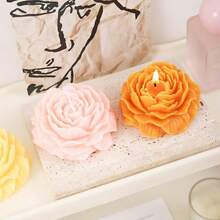 1个3D牡丹花蜡烛模具，石膏装饰品，玫瑰翻糖烘焙硅胶模具 - A-白色 - 查看 5
