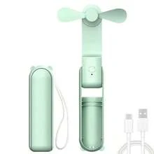 Mini Portable USB Rechargeable Fan, Foldable Handheld Desk Quiet Electric Fan, Suitable For Office, Home, Outdoor, Perfect Summer Gift For Husband Or Wife - Multicolor - View 1