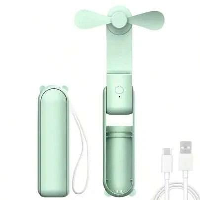 Mini Portable USB Rechargeable Fan, Foldable Handheld Desk Quiet Electric Fan, Suitable For Office, Home, Outdoor, Perfect Summer Gift For Husband Or Wife