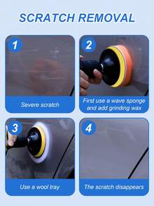 6pcs Car Polishing Kit - Includes 3" Sponge And Wool Polishing Pads, Universal Drill Adapter, Suitable For Cars, Motorcycles, Bicycles And Home Use, Removes Scratches And Waxing - Polishing Kit - View 9