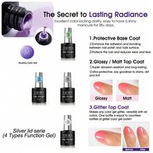 Bộ 30 lọ sơn gel móng tay gồm 26 màu sơn gel tông nhẹ, kèm theo lớp sơn lót, lớp sơn phủ bóng, lớp sơn phủ mờ và lớp sơn phủ bóng lấp lánh. Bộ sơn gel móng tay có các tông màu xanh lá cây, xanh dương và nâu. Thích hợp sử dụng trong các tiệm làm móng dành cho nữ. Cần đèn UV để làm khô móng. - Nhiều màu - Xem 2
