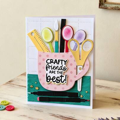 1 Piece School Supplies Scrapbooking Die - Ideal For Papercrafting, Card Making, Scrapbooking And DIY Album Decorating, The Die Features Metal Construction!