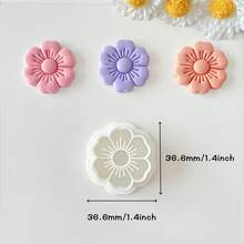 1个可爱鲜花软陶耳环模具 DIY首饰吊坠工艺品 - 白色 - 查看 3