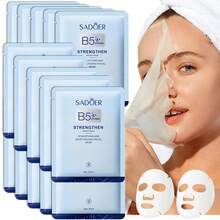 1/3/5pcs Vitamin B5 Soothing & Moisturizing Face Mask, Specially Designed For Sensitive & Redness-Prone Skin, Containing Vitamin B5 And Sodium Hyaluronate, Moisturizing And Nourishing, Quickly Soothing And Revitalizing Skin, Improving Dryness, Tightness, Roughness And Peeling, Improving Sensitive And Redness-Prone Skin. - Multicolor - View 16