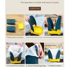 1pc Modern Expandable Trash Can, Adjustable Slim Garbage Bag Holder, Space-Saving Waste Bin For Kitchen, Bathroom & Office - Multicolor - View 3