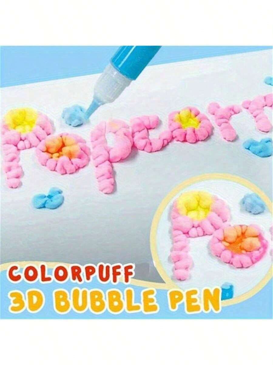 6pcs Set: Bubble Pen, Popcorn Pen, Stress Relief Fun Watercolor Pen, Art Bubble Brush, 3D Bubble Pen, DIY Greeting Card With 3D Magic Doodle, Watercolor Pen, Cotton Pen, Watercolor Pen. Children's DIY Bubble Effect. Office And Home Use. Back To School Season. Easter Gift.
