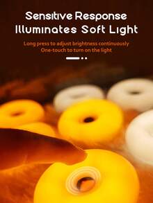 1pc-New Charging Mini Bag Light, USB Charging & Touch Dimming Design, LED Magnetic Atmosphere Lamp, Donut Bedside Night Lighting, Gift - Multicolor - View 3