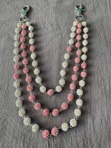 1pc Fashion Street Hip-Hop Pants Chain, Handmade Ceramic Rhinestone Ball Waist Chain, Unisex Body Chain Accessory For Daily Wear (Friendly Reminder: Color Styles Are Random. Handmade Chain Connection, Occasional Detachment Is Normal, Can Be Re-Assembled) - Multicolor - View 6