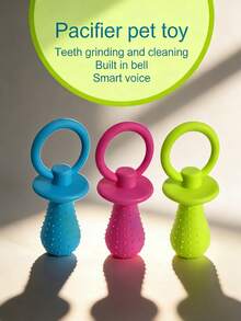 Pet Pacifier Chew Toys, Teeth Cleaning Gum Massage, Rubber Material Elastic, Outdoor Walking Training, Small Dogs Cats Puppies, Durable Bite Resistant, Interactive Pet Teeth Care Chew Toys - Multicolor - View 2
