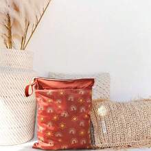 Bolsa para Ropa Mojada, 2 Bolsas para Pañales Mojados y Secos, Bolsa Impermeable para Ropa Mojada de Bebé con Doble Cremallera para Pañales, Ropa Sucia, Salidas, Natación, Baño (Rojo 2 Pcs),40970569 - Azul y blanco - Ver 5