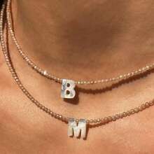 Women's Faux Crystal English Letter Beaded Necklace, Niche High-End Fashion Clavicle Chain - Letter Crystal Necklace - View 2