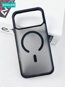 Koolife 1pc Magnetic Phone Case, PC+TPU,2.0mm, Matte Surface, Skin-Friendly Design, Raised Lens Protection, Anti-Slip, Shockproof, Compatible With IPhone 17/17 Pro/17 Pro Max - Black - View 1